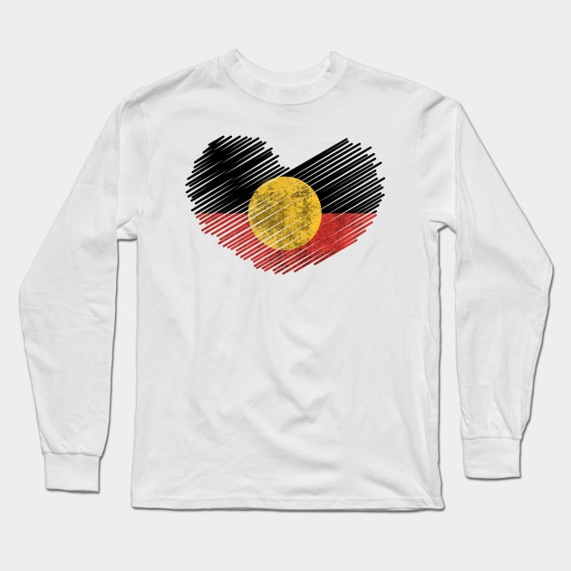 Aboriginal Flag Long Sleeve T-Shirt by CF.LAB.DESIGN